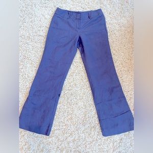 Blue linen pants. Straight leg slightly wide leg